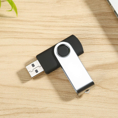 4GB Flash Drive 10 Pack, USB 2.0 Thumb Drives Bulk Swivel Memory Stick for Data Storage, Black
