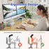 2 Pack Simple Trending Computer Monitor Riser with Height Adjustable, Tempered Glass, Multi Media Desktop Stand