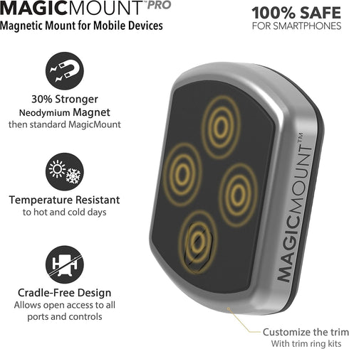 Scosche MPWDB MagicMount Pro Magnetic Car Phone Holder, Suction Cup, 360 Degree Adjustable Head