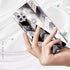 BAISRKE for Moto G 5G Case, Motorola One 5G Ace Shiny Rose Gold Wave Geometric Marble Shockproof Cover