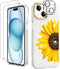 BAISRKE iPhone 15 Plus Clear Case 6.7" (2023) - Slim Shockproof Bumper, Sunflower Design + 2 Screen Protectors & 1 Lens
