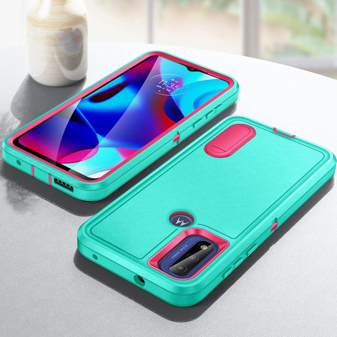 3-Layer Military Grade Protective Case for Moto G Play 2023, with Kickstand, Shockproof Cover for Motorola Moto G Play