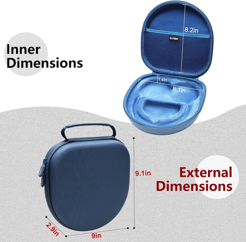 LTGEM Hard Case for Anker Soundcore Life Q20 / Q30 / Q35 Hybrid Active Noise Cancelling Headphones-Protective Carrying Storage Bag (Dark Blue)