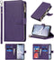 Jaorty Wallet Case for iPhone XR, 9 Card Slots, Wrist Strap, Zipper Cash Pocket, Magnetic Leather Cover, Purple
