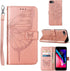 iPhone SE 2022/SE 2020 Case, Wallet Case for iPhone 6/6S/7/8, Butterfly Floral Embossed Leather Protective Flip Cover