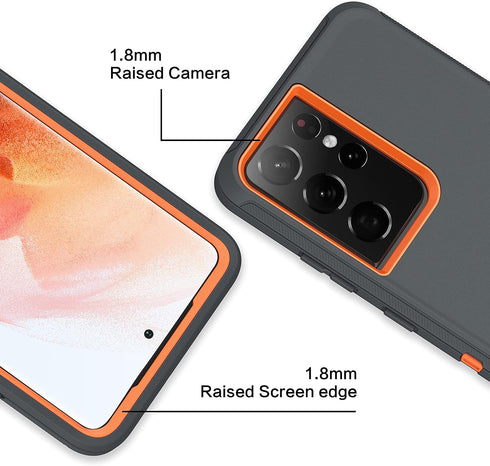MXX Case for Galaxy S21 Ultra, 3-Layer Heavy Duty Body Bumper Cover, Shock Protection for Samsung Galaxy S21 Ultra 5G