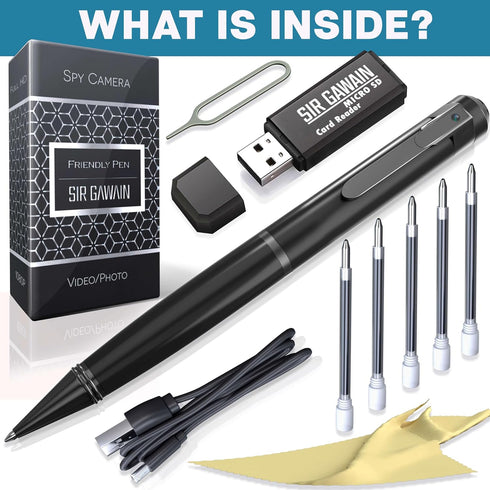 SIRGAWAIN Mini Body Camera Pen 1080p - Upgraded 2024 Small Body Cam with HD Video or Picture Taking