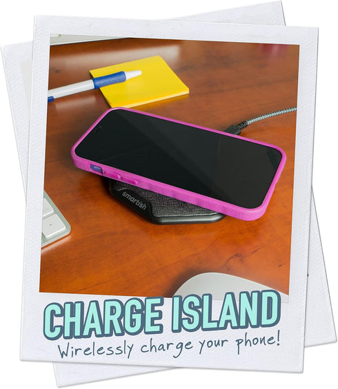 Smartish Fast Wireless Charger - Charge Island - Qi-Certified 15W Universal Charging Pad for iPhone, Samsung, AirPods