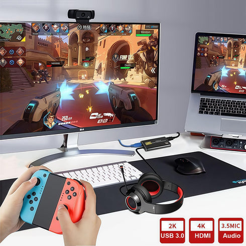 GRACETOP 4K 1080P 60FPS, 3.0 Camera/Xbox/PS4/PS5/PC/OBS Capture Card Switch, HDMI Video Capture Card, HDMI to USB