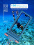 wellhouse Waterproof Phone Pouch, Waterproof Phone Case for iPhone 15 14 13 12 Pro Max XS Samsung, IPX8 3D Cellphone Dry Bag Beach Essentials -Blue1 Pack 8.0"