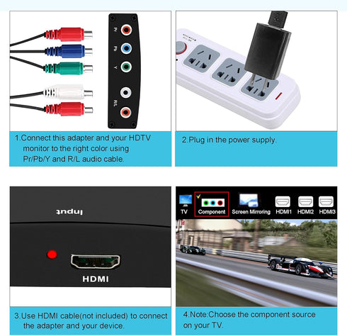 HDMI to Component Converter - avedio links HDMI to 1080P YPbPr 5RCA RGB + R/L Video Audio Adapter