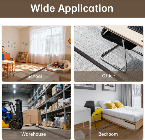 6.6Ft Floor Cord Covers Self Adhesive Cord Hider Extension Management Prevent Cable Trips Walnut Wood Grain for Cable