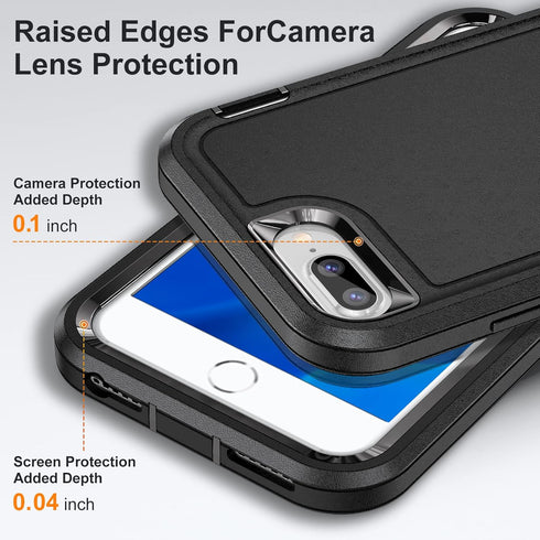 IDweel Case for iPhone 8 Plus, Heavy Duty Protection with Built-in Kickstand, Shockproof Anti-Scratch Slim Fit Hard