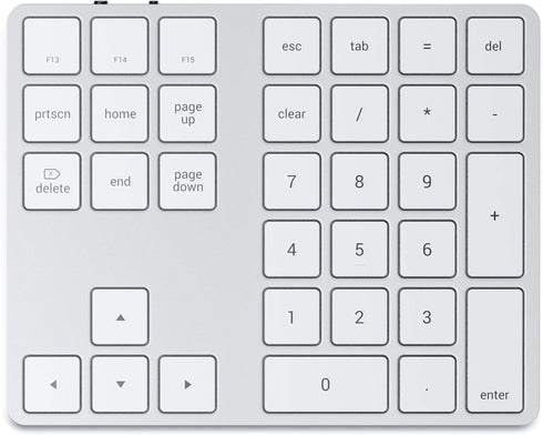 Satechi Bluetooth Extended Numeric Keypad, Slim Rechargeable 34-Key Numberpad for MacBook Pro/Air, iPad Pro