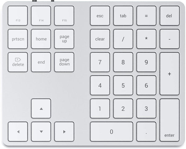 Satechi Bluetooth Extended Numeric Keypad, Slim Rechargeable 34-Key Numberpad for MacBook Pro/Air, iPad Pro