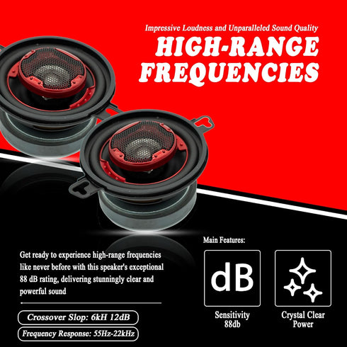 MB Quart XK2-108 3.5-Inch 140 Watt 2-Way Coaxial Speaker System for Superior Car Audio Performance