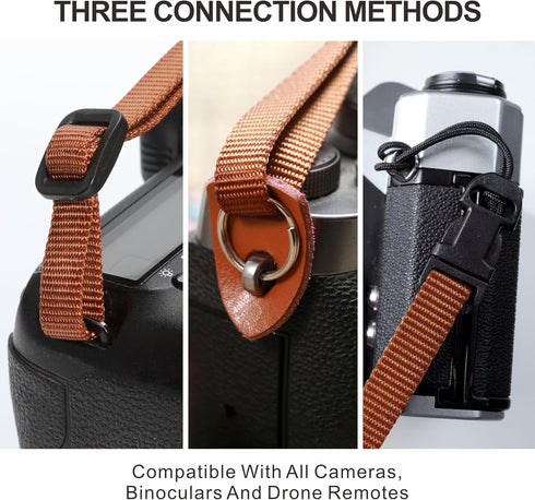 Padwa Lifestyle Camera Strap - 2" Full Grain Leather Ends, Vintage Embroidered Cotton Weave Soft Suede Fabric Padded
