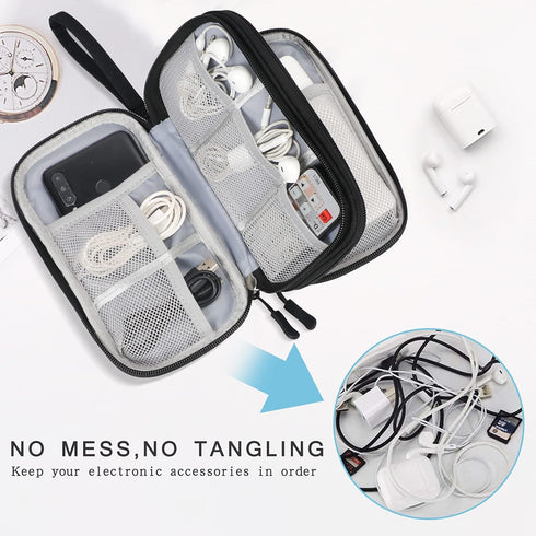 Skycase Travel Cable Organizer, Waterproof Electronics Accessories Storage Bag for USB Data Cable, Earphone, Power Bank
