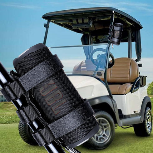 Portable Speaker Mount for 7-12 inches Bluetooth Wireless Speakers, Adjustable Strap for Golf Cart Railing