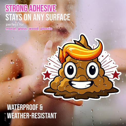 3PCS Potty Training Sticker | Funny Poop Emoji Sticker, Waterproof Vinyl Decals for Notebook, Water Bottles