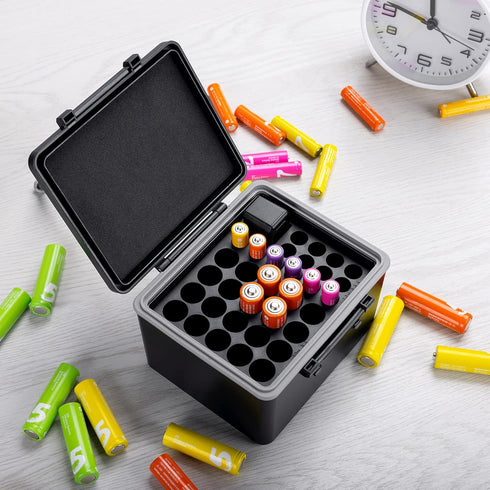 JJC 20 14 AA AAA Battery Case Holder for Double A Battery and Triple A Battery with Removable Battery Tester