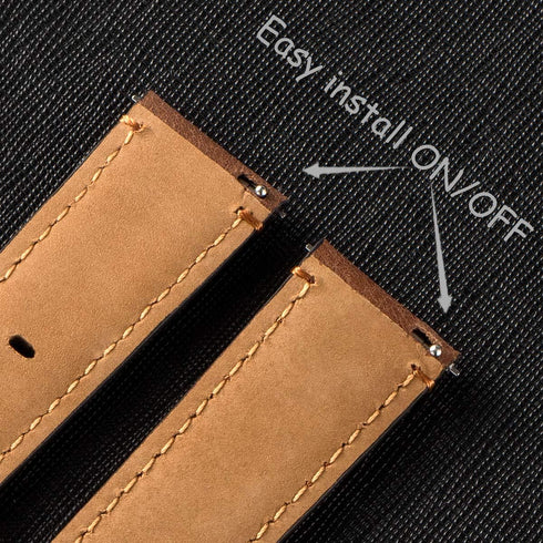 Galaxy Watch 3 45mm Bands 2 Pack, Compatible with Samsung Band, 22mm Leather, Quick Release Smart Straps (Black+Brown)