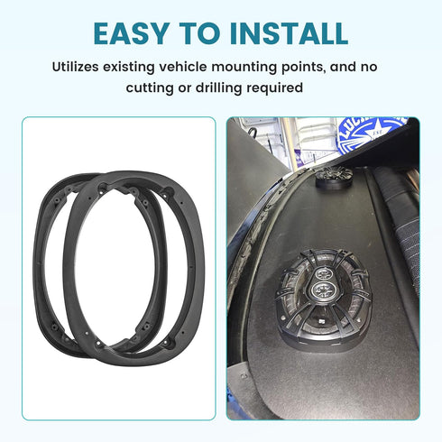 6X9 Inch Universal Plastic Vehicle Speaker Spacer Ring Adapter, 1 Pair Car Speaker Mounting Bracket