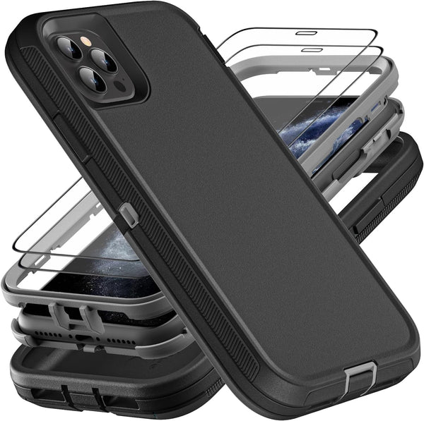 Shop iPhone 11 Pro Max Case: Military Grade 3-in-1 Heavy Duty, Shockproof, Drop Proof, Dust Proof + 2 Tempered Glass