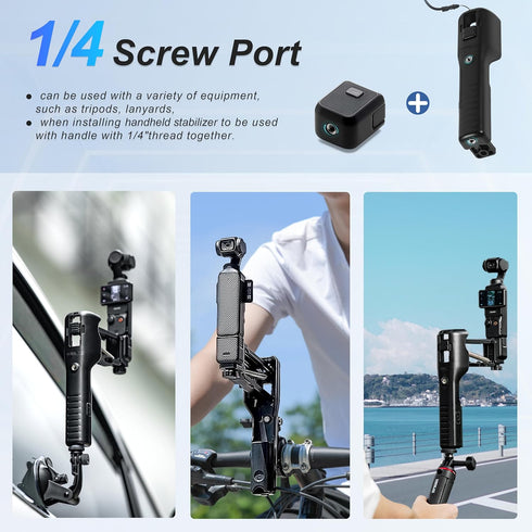 STARTRC OSMO Pocket 3 Handheld Stabilizer, Mini Z-Axis Anti-Shake Handle Grip, Storage Case for DJI Osmo