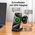 Tribone 3 in 1 Foldable Fast Wireless Charger, Black, for iPhone 16/15/14/13/12/11 Pro Max, Apple Watch, AirPods