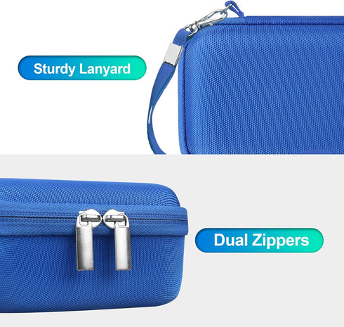BOVKE Carrying Case for JBL Go 4 Portable Bluetooth Wireless Speaker, Extra Mesh Pocket for Accessories (Blue)