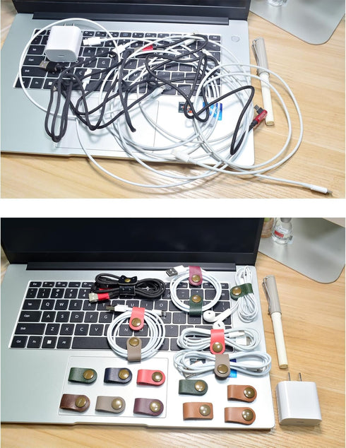 Headset 10 CAILLU Cord Organizer,Cord Keeper,Cable Organizer USB Holder,Cable Management,Cable Straps,Earbud case,wrap