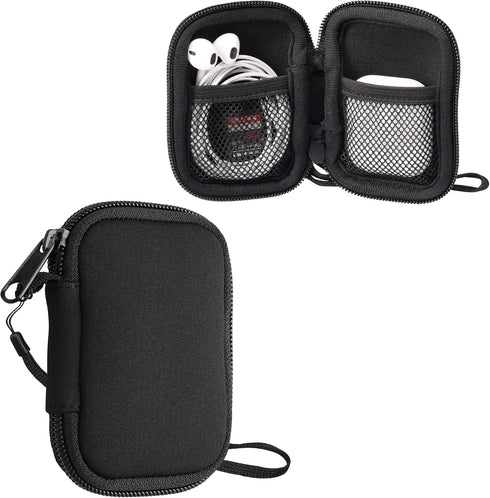 kwmobile Neoprene Case for in-Ear Headphones, 2.3 x 3.5 inches (Black)