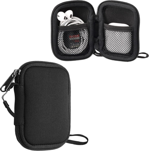 kwmobile Neoprene Case for in-Ear Headphones, 2.3 x 3.5 inches (Black)
