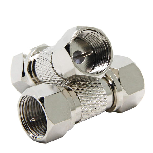 Male to Male Coax Connector, 2 Pack 75 Ohm F Type RG6 Coaxial Cable Adapter for TV, Antenna, Splitter, Amplifier