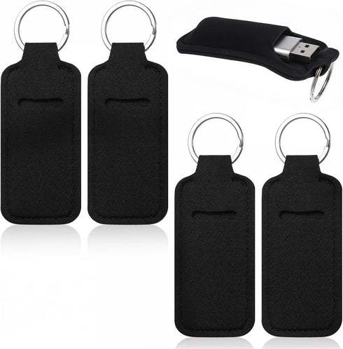 Xosjska 4PCS Anti Lost Thumb Flash Drive Holder with Keychain, USB Flash Drive