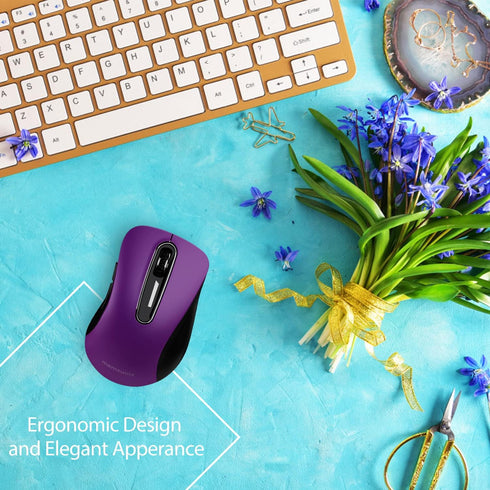 memzuoix 2.4G Wireless Mouse, 1200 DPI Computer Mouse with USB Receiver, Portable Cordless for Laptop, PC, Desktop,