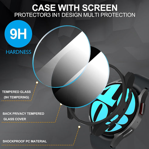 Suoman 4+4 Pack for Samsung Galaxy Watch 6 44mm, Privacy Screen Protector + HD Screen Protector Cover Set