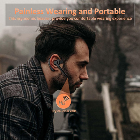 Wireless Bluetooth Headset with Microphone, 30 Hrs Talking Time, V5.3 AI Noise Cancelling Earphones for Office Home