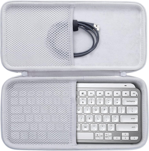 Aenllosi Hard Carrying Case Compatible with Logitech MX Keys Mini Advanced Wireless Illuminated Keyboard (White)