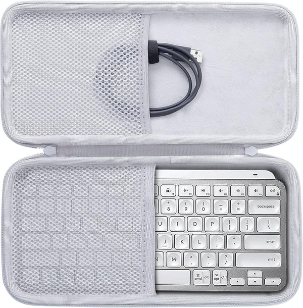 Aenllosi Hard Carrying Case Compatible with Logitech MX Keys Mini Advanced Wireless Illuminated Keyboard (White)