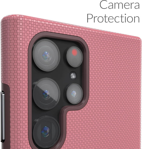Crave Dual Guard for Samsung Galaxy S22 Ultra Case, Shockproof Dual Layer Protection for S22 Ultra 5G - Berry