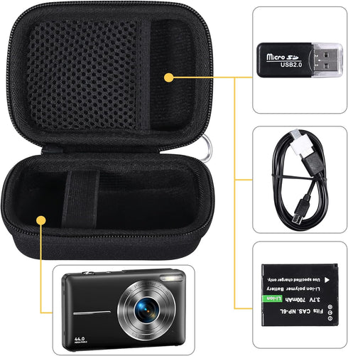 co2CREA Hard Case for Digital Camera, Compatible with VAHOIALD/IWEUKJLO/CAMKORY/BEVLXNIV/PRISIA/Sevenat Kids Video