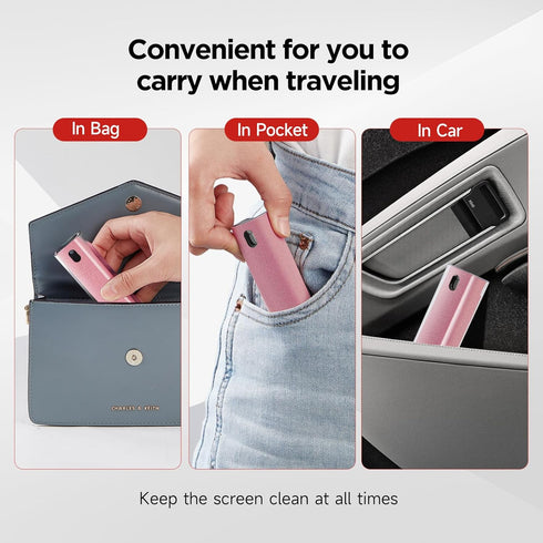 YTT Screen Cleaner, All-in-One Spray & Wipe Cleaner for All Phones, Laptop and Tablet Screens (Pink)