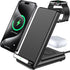 Wireless Charging Station, 3 in 1 Stand Made for Apple Watch Ultra/9/8/7/6/SE/5/4/3, Fast Wireless Charger for iPhone