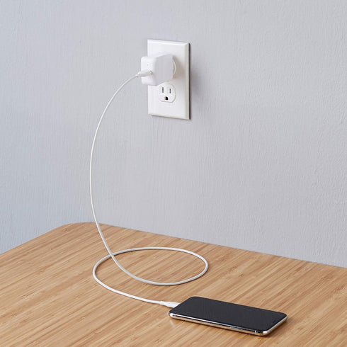 Amazon Basics 12W One Port USB-A Wall Charger (2.4A) for Phones, Pack of 2, White
