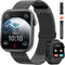 Smart Watch with Call Function, 1.85" Fitness Tracker, Heart Rate/Sleep Monitor, Waterproof for Women & Men