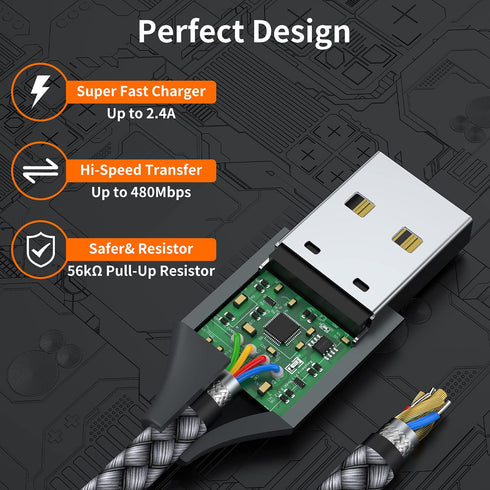 JXMOX Mini USB Cable 3.3ft (2 Pack) - USB 2.0 Type A Male to Mini B for Hero 3+, PS3, Cameras, Dash Cams, MP3, Garmin