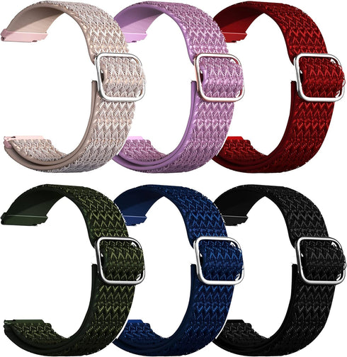 FitTurn [6pack Compatible with Cubitt Jr Smart Watch Fitness Tracker for Kids Bands Elastic Adjustable Nylon Fabric Strap Replacement Bracelet Stretch Soft Strap Wristbands Loop Accessories