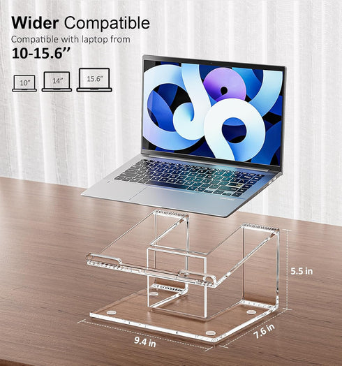 FUCDTEFC 10-15.6 Inch Acrylic Laptop Stand for Desk, Laptop Riser for Laptops, Ergonomic Computer Stand Holder